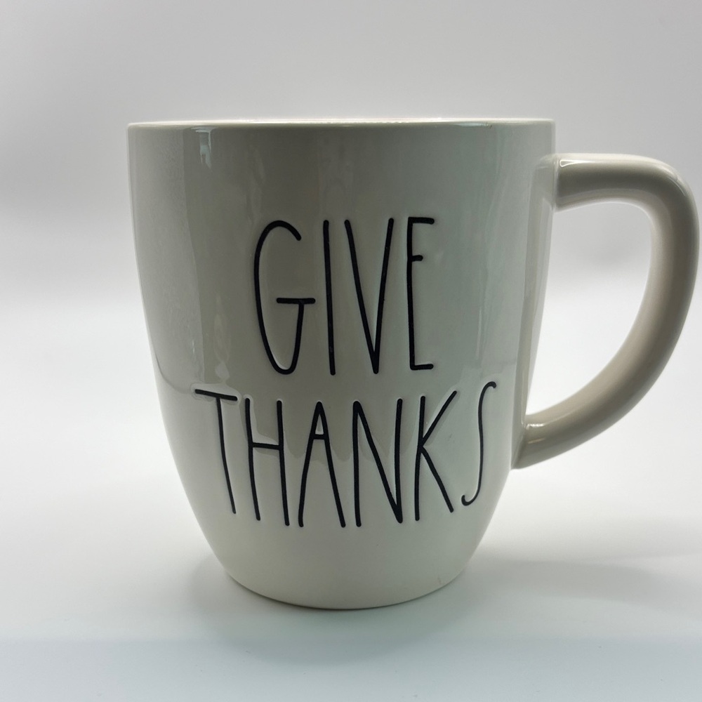 Rae Dunn Cream 'Give Thanks' Mug